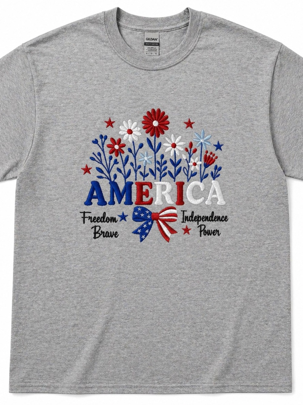 Women’s embroidered  Fourth Of July T-Shirt